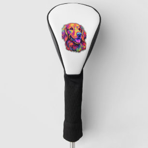 Neon Golden Retriever   Golf Head Cover