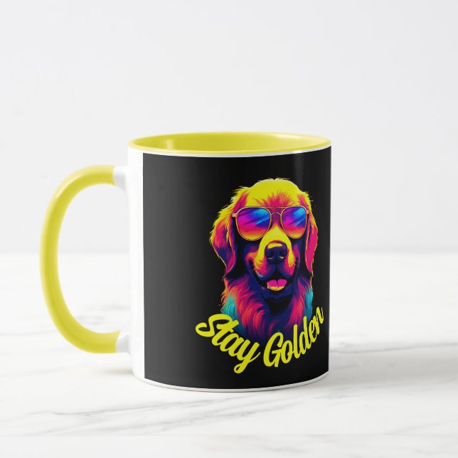 Neon Golden Retriever Mug (Left)