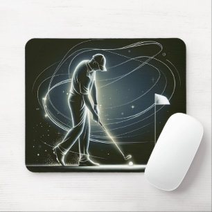 Neon Golfer With Putting the Ball  Mouse Mat