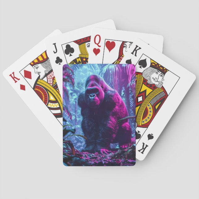 Neon Gorilla Playing Cards (Back)