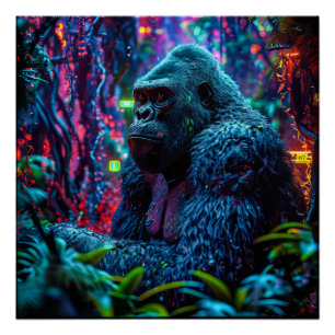 Neon Gorilla Poster