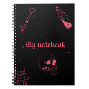 Neon Goth Notebook – Pink & Black Journal