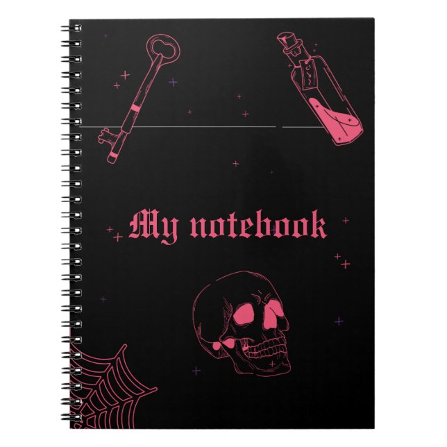 Neon Goth Notebook – Pink & Black Journal (Front)