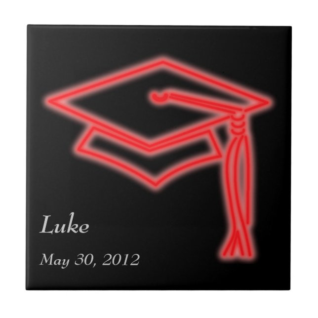 Neon Grad Cap Red Tile (Front)