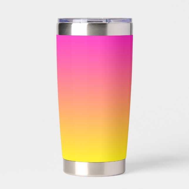 Neon Gradient Pink to Yellow Insulated Tumbler (Front)