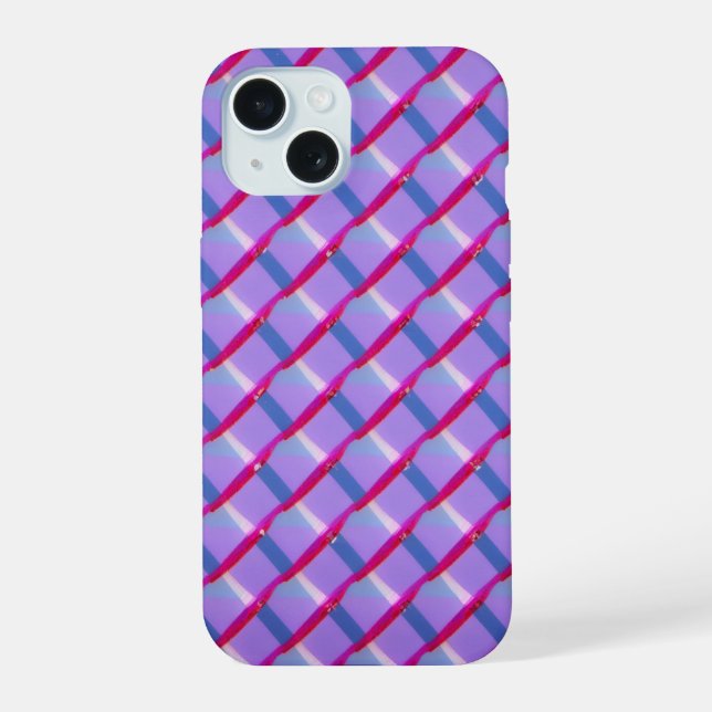 Neon Gradient Plaid Phone Case (Back)
