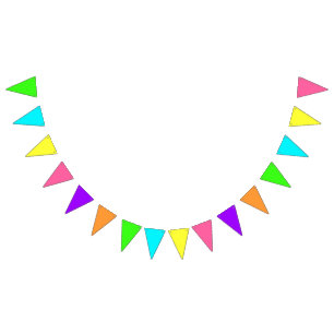 Neon Gradient Theme Triangular Bunting Banner