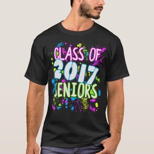 Neon Graffiti Class of 2017 Seniors Graduation TShirt Zazzle.co.uk