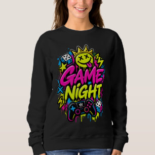 Neon Graffiti Game Night Gamer Party Women's Sweat Sweatshirt
