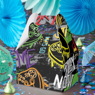 Neon Graffiti Gaming Pattern Favour Box