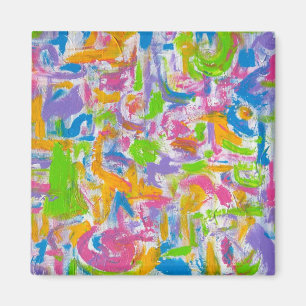 Neon Graffiti-Hand Painted Abstract Art Magnet