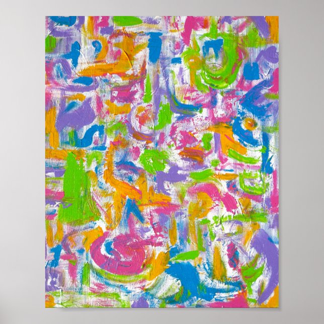 Neon Graffiti-Hand Painted Abstract Art Poster (Front)