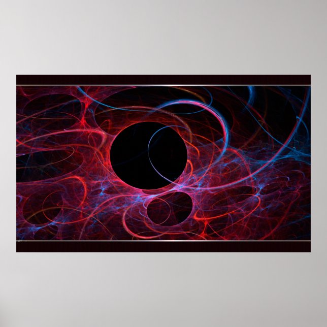 Neon Gravity Flame Fractal Poster (Front)