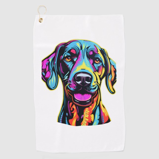 Neon Great Dane   Golf Towel (Front)