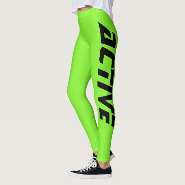 Neon Green Active Sport Leggings (Left)