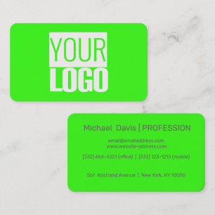 neon  green - add your  logo business card