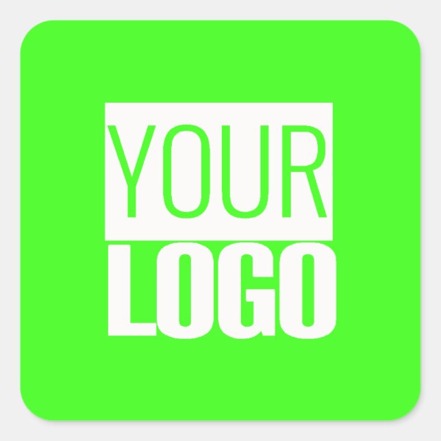 Neon green - add your logo  square Sticker (Front)
