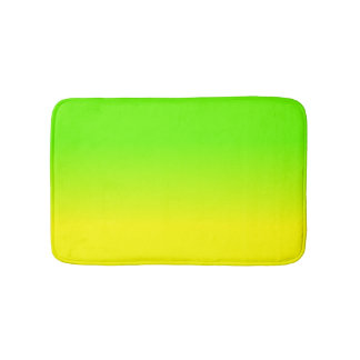 Neon Green and Neon Yellow Ombré Shade Colour Bath Mat