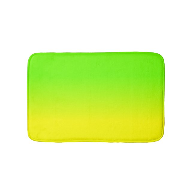 Neon Green and Neon Yellow Ombré  Shade Colour Bath Mat (Front)