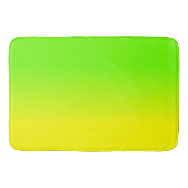 Neon Green and Neon Yellow Ombré  Shade Colour Bath Mat (Front)