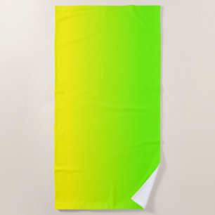 Neon Green and Neon Yellow Ombré  Shade Colour Beach Towel