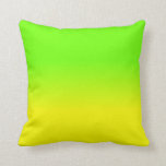 Neon Green and Neon Yellow Ombré  Shade Colour Cushion<br><div class="desc">Bright sunshine neon yellow fades into an ombre blur with neon green for a flash of brightness and light</div>