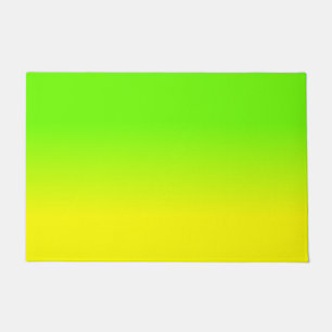 Neon Green and Neon Yellow Ombré Shade Colour Doormat