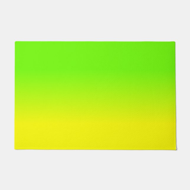 Neon Green and Neon Yellow Ombré  Shade Colour Doormat (Front)