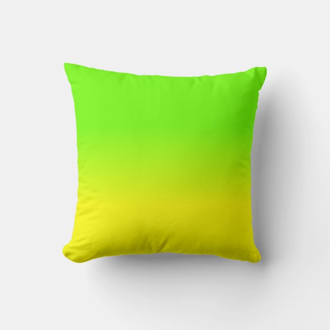 Neon Green and Neon Yellow Ombré  Shade Colour Fad Cushion (Front)