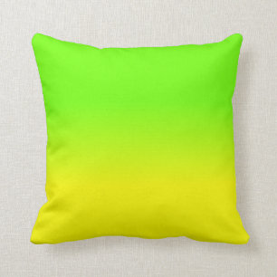 Neon Green and Neon Yellow Ombré  Shade Colour Fad Cushion