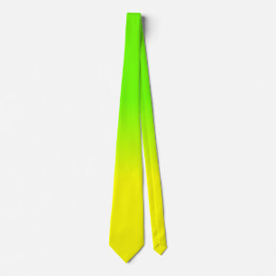 Neon Green and Neon Yellow Ombré Shade Colour Fad Tie