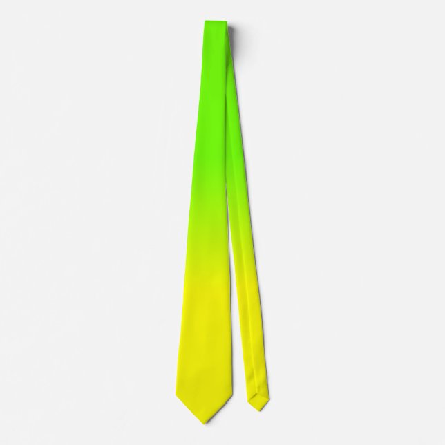 Neon Green and Neon Yellow Ombré  Shade Colour Fad Tie (Front)