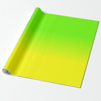 Neon Green and Neon Yellow Ombré Shade Colour Fad Wrapping Paper