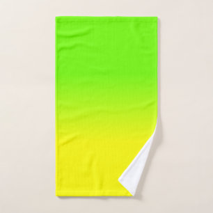 Neon Green and Neon Yellow Ombré  Shade Colour Hand Towel