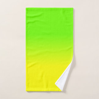 Neon Green and Neon Yellow Ombré Shade Colour Hand Towel