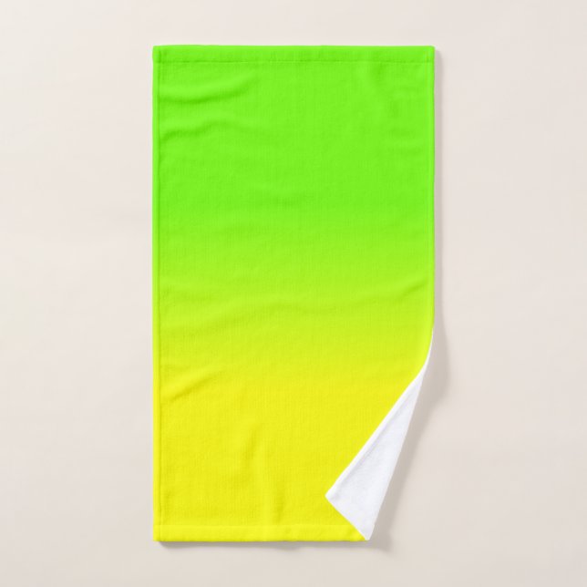 Neon Green and Neon Yellow Ombré  Shade Colour Hand Towel (Hand Towel)