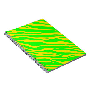 Neon Green and Yellow Zebra Striped Notebook