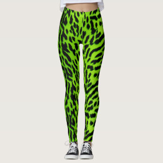 Neon Green animal skin pattern Animalia Leggings