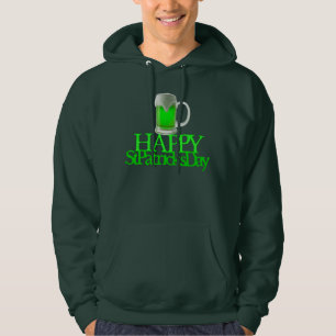 Neon Green Beer Blurred Happy St. Patrick's Day Hoodie