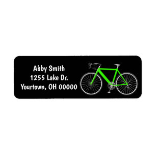 Neon Green Bike On Black Label
