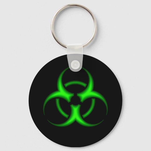 Neon Green Biohazard Keychain (Front)