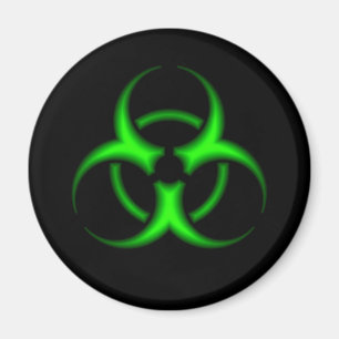 Neon Green Biohazard Symbol Magnet