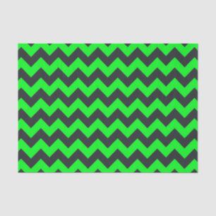 Neon green black chevron pattern tissue paper