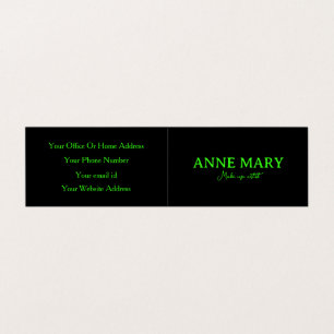 Neon Green Black Custom Colour Make Up Artist Cool Business Card