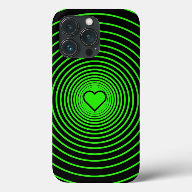 Neon Green Black iPhone Case with Heat (Back)