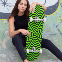 Neon Green Black Pattern Optical Illusion Custom
