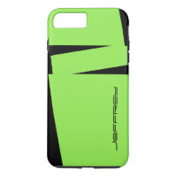 Neon Green & Black Triple Stripe, Personalise Name