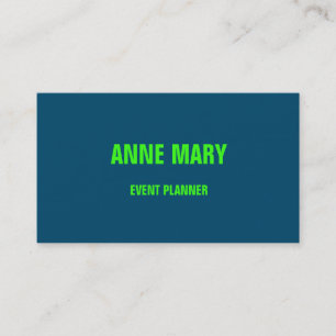 Neon Green Blue Custom Color Wedding Stylish Business Card
