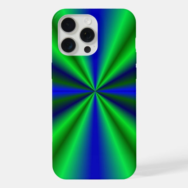 Neon Green Blue Rainbow iPhone Case (Back)