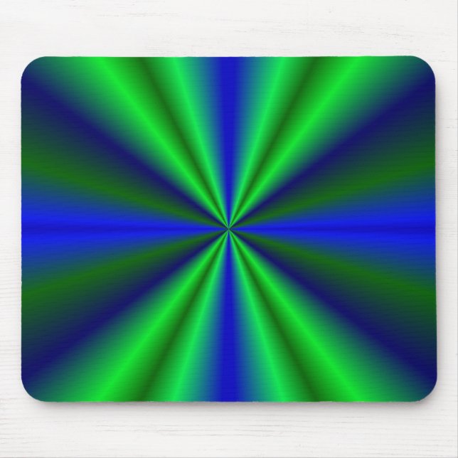 Neon Green Blue Rainbow Mouse Mat (Front)